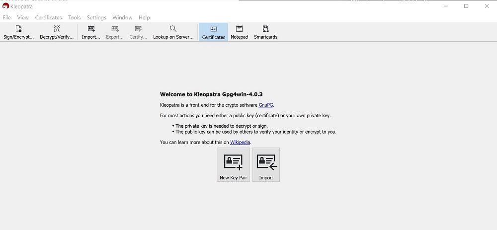 Kleopatra interface