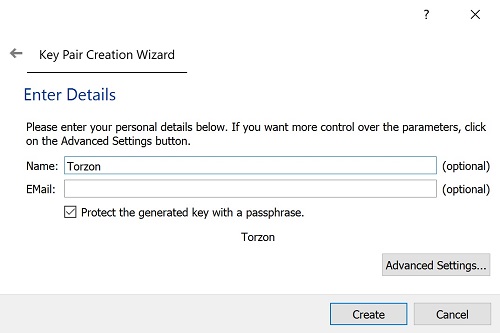 Create new key